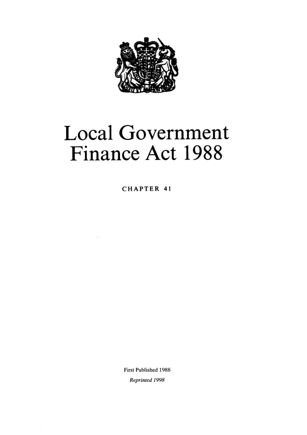 Local Government Finance Act 1988
