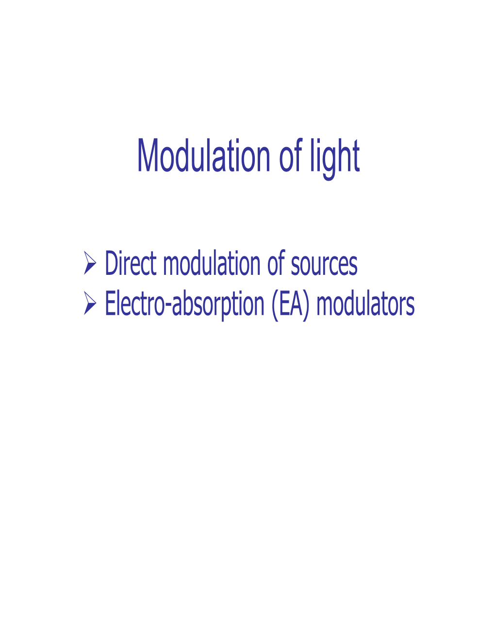 Modulation of Light