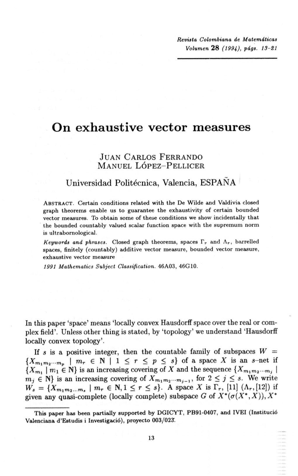 On Exhaustive Vector Measures