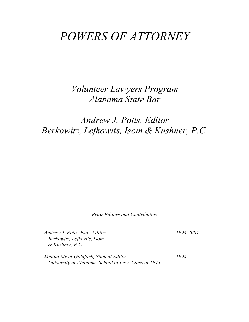 Powers of Attorney