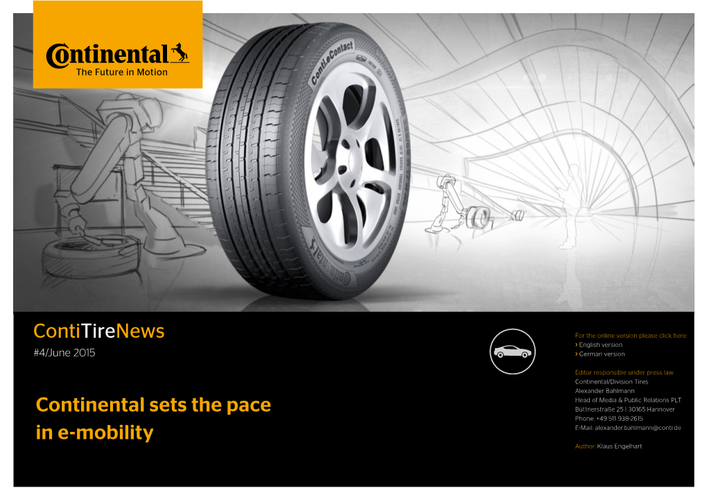 Contitirenews Continental Sets the Pace in E-Mobility