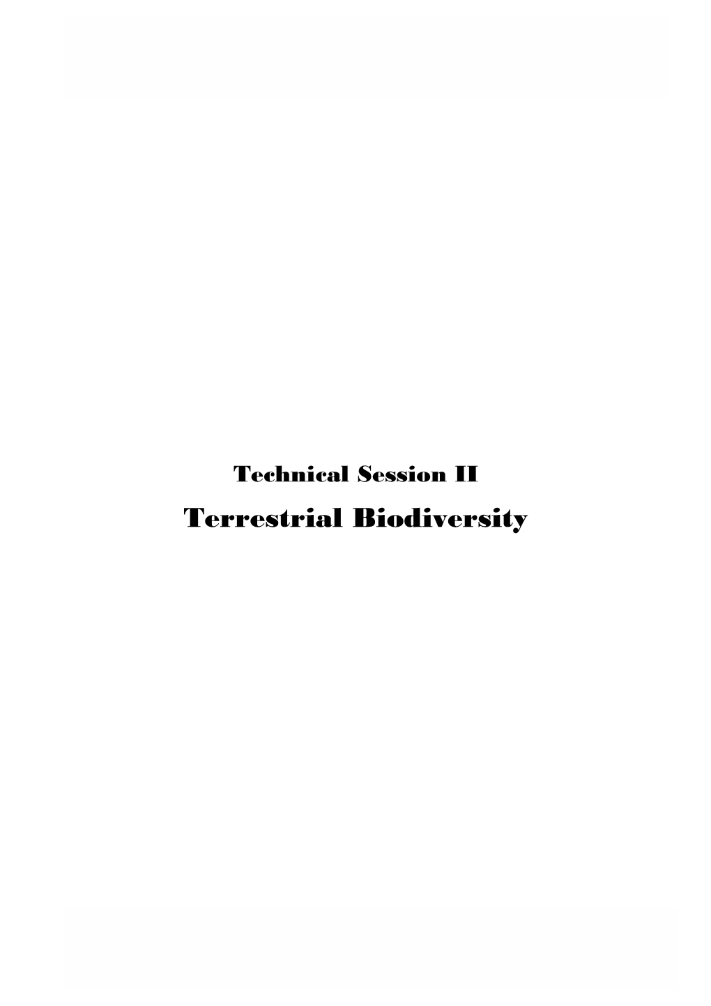 Terrestrial Biodiversity