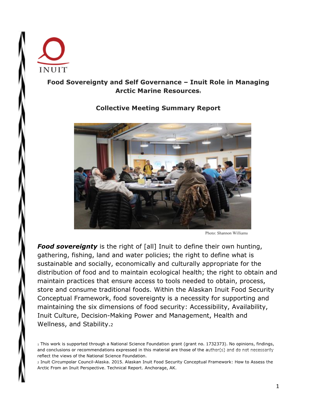 Inuit Role in Managing Arctic Marine Resources1 Collective Meeting