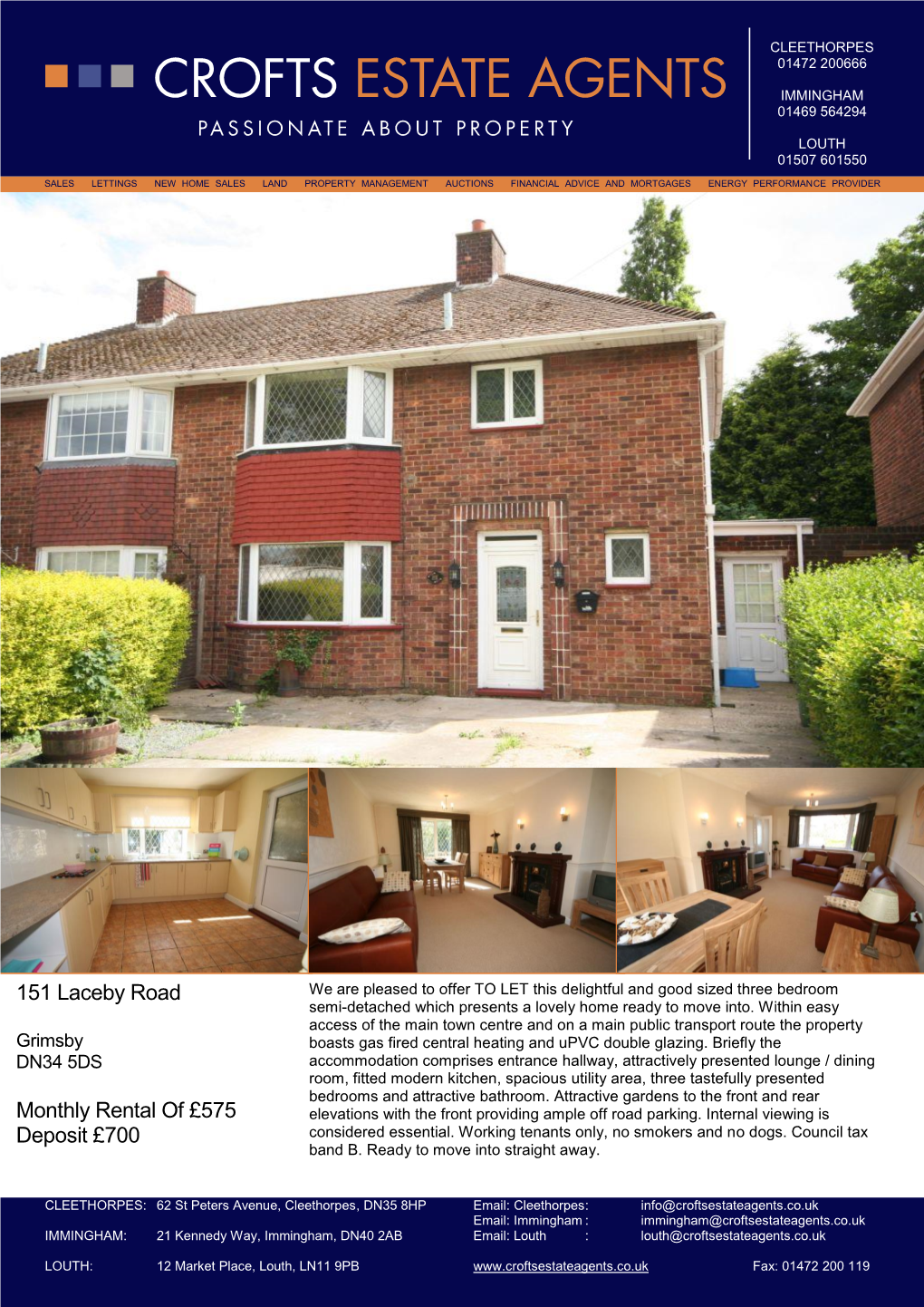 151 Laceby Road Monthly Rental of £575 Deposit £700