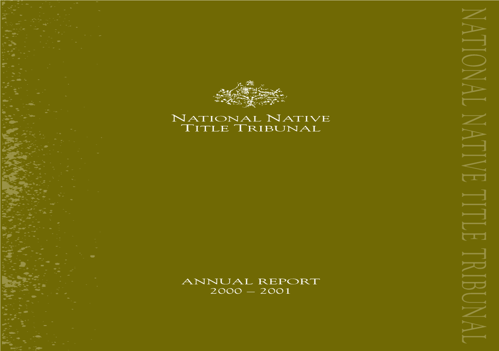 National Native Title Tribunal Annual Report 2000-2001