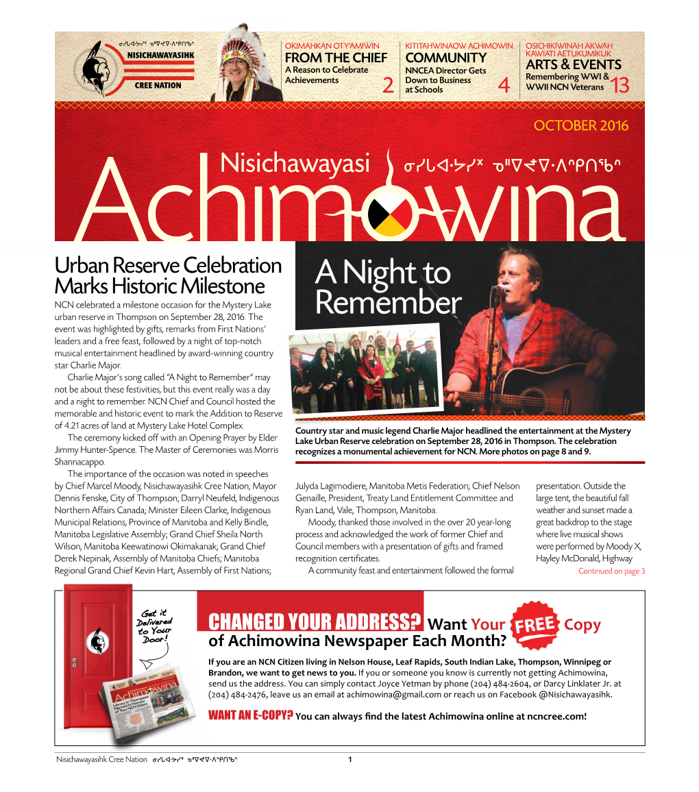 Read the October 2016 Issue of Achimowina