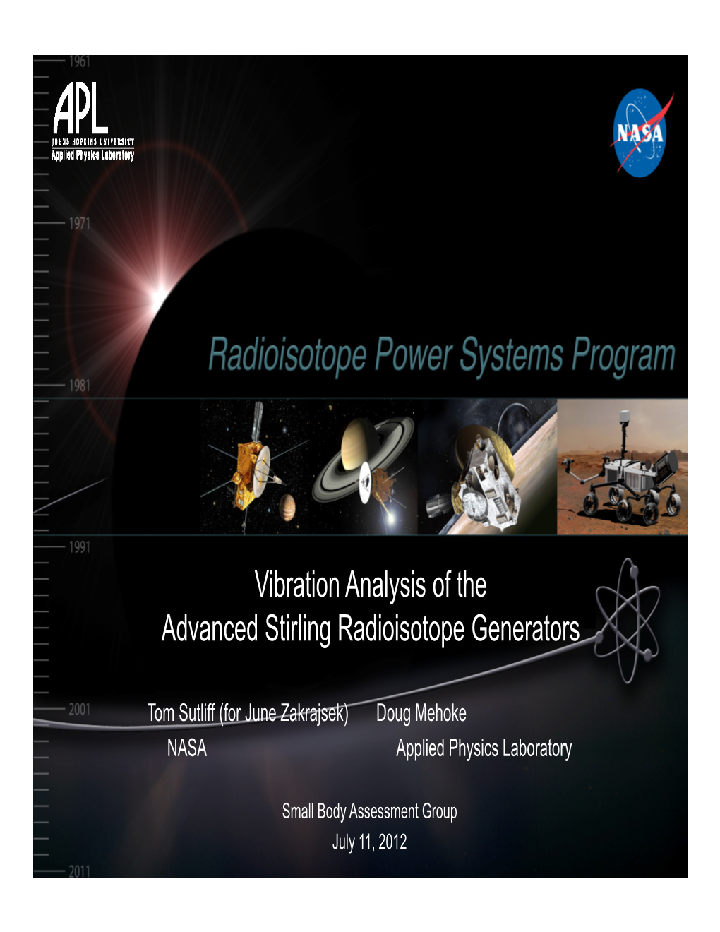 Vibration Analysis of the Advanced Stirling Radioisotope Generators