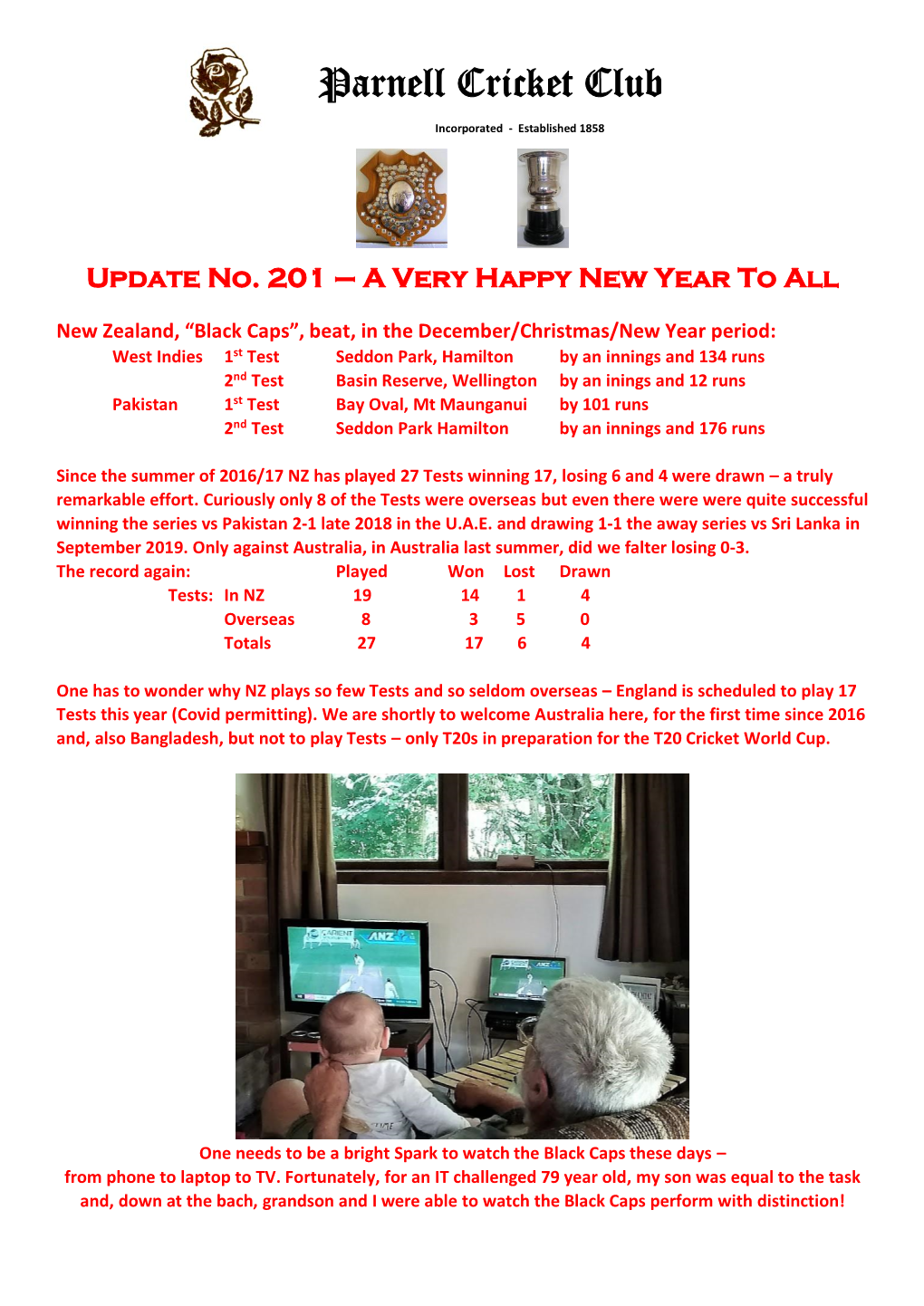 Update No. 201 – a Very Happy New Year to All