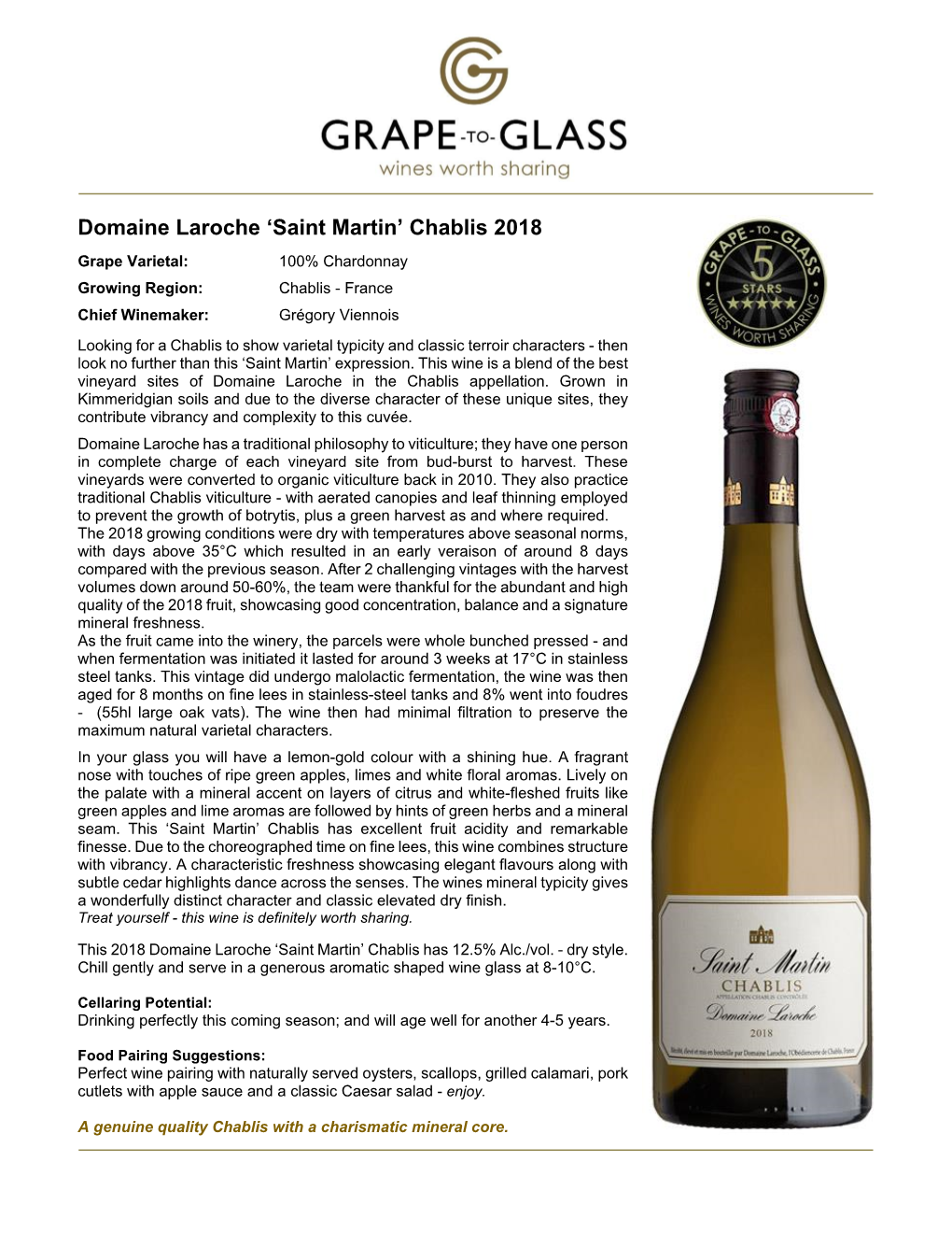 Domaine Laroche 'Saint Martin'