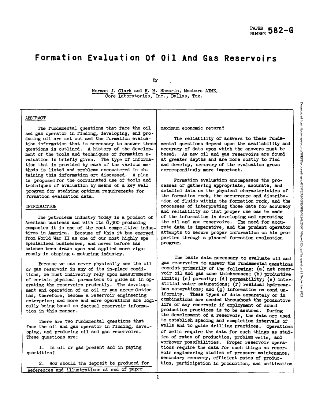 Formation Evaluation of Oil and Gas Reservoirs
