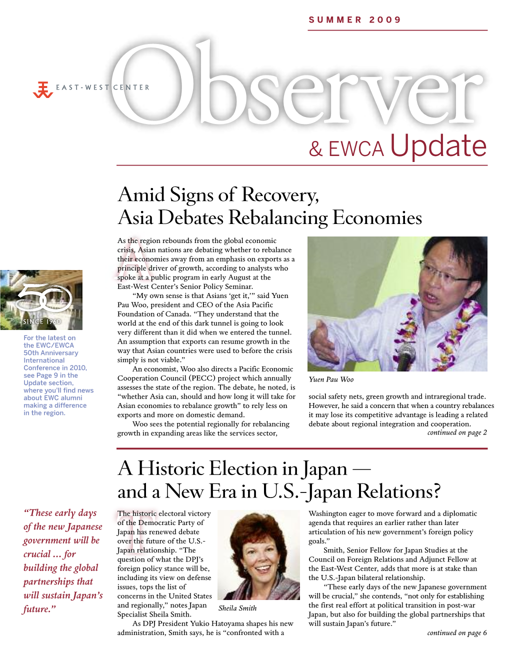 East-West Center Observer, Volume 13, No. 3 / EWCA Update