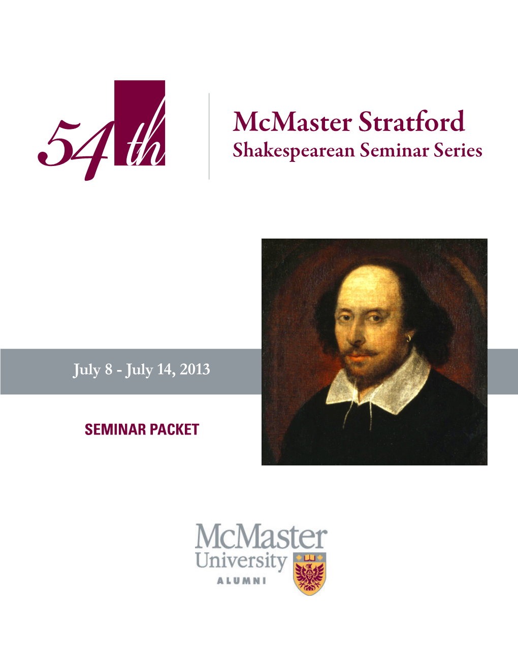 Mcmaster Stratford Shakespearean Seminar Series 54 Th