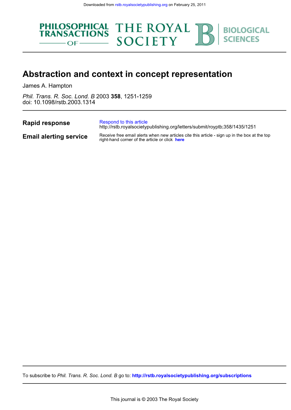 Abstraction and Context in Concept Representation