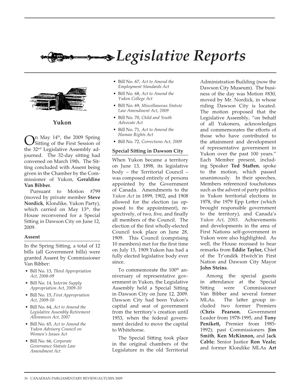 Legislative Reports