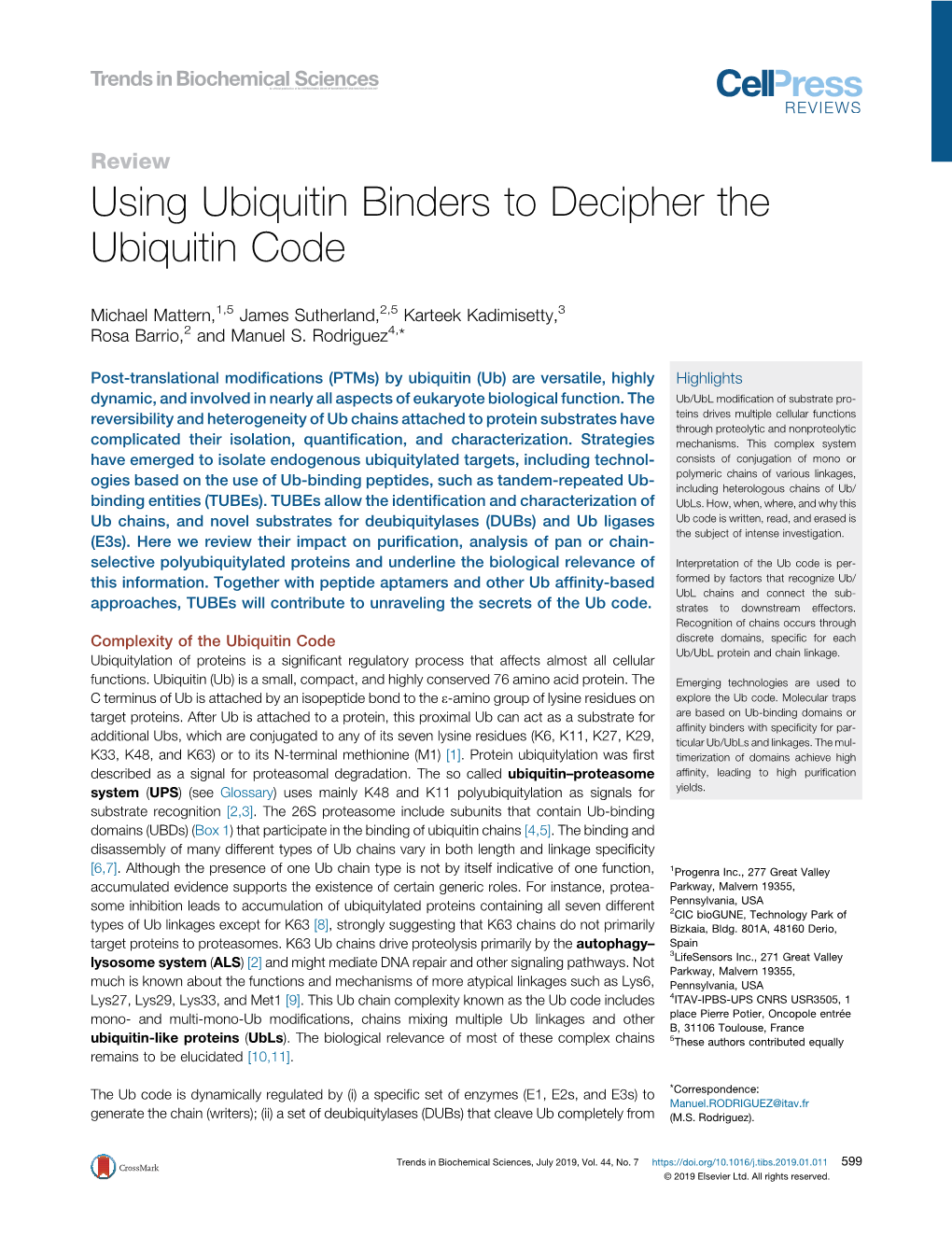 Using Ubiquitin Binders to Decipher the Ubiquitin Code