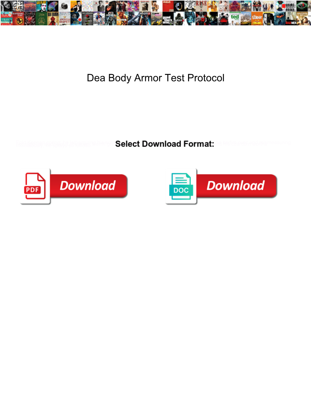 Dea Body Armor Test Protocol