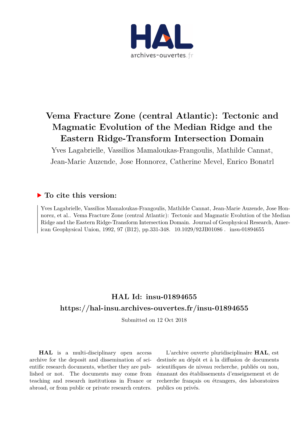 Vema Fracture Zone