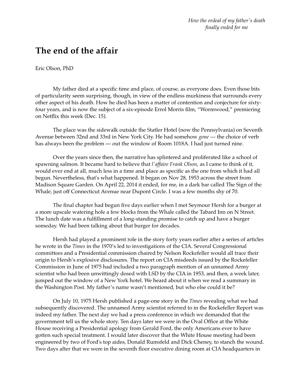 The End of the Affair