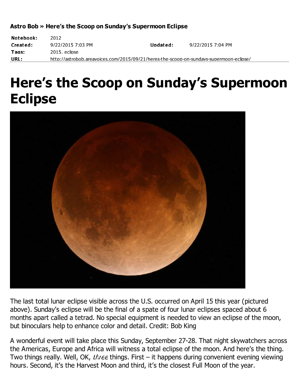 Supermoon Eclipse