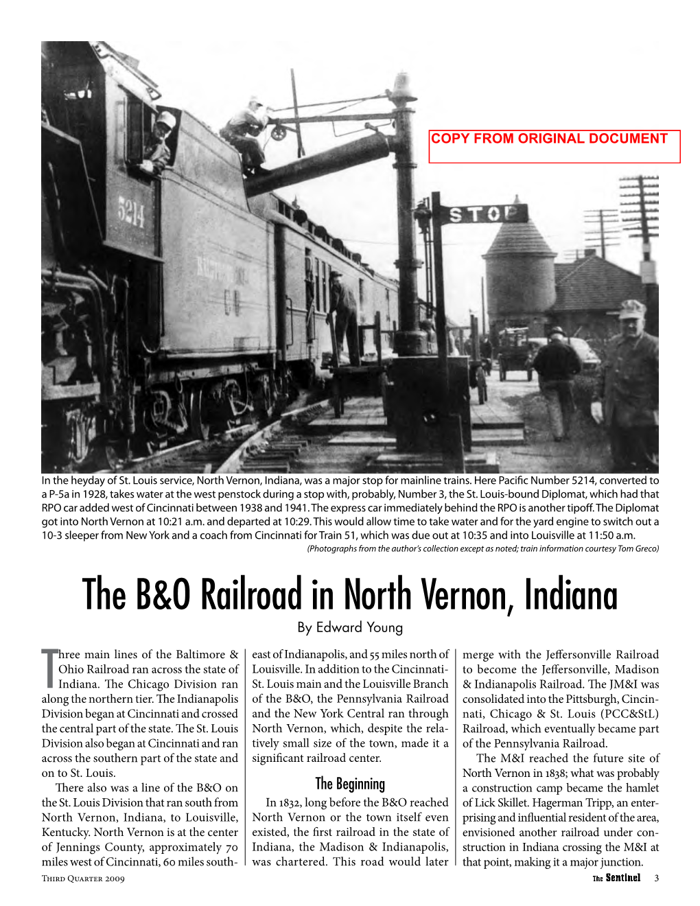 The B&O Railroad in North Vernon, Indiana