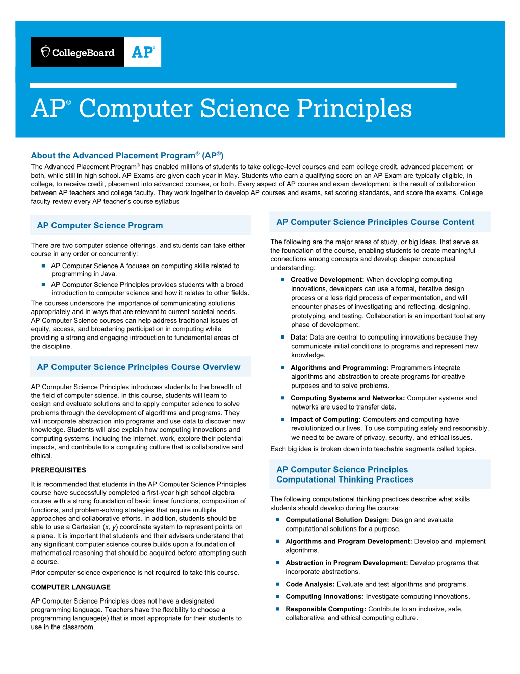 2021 AP Course Overview