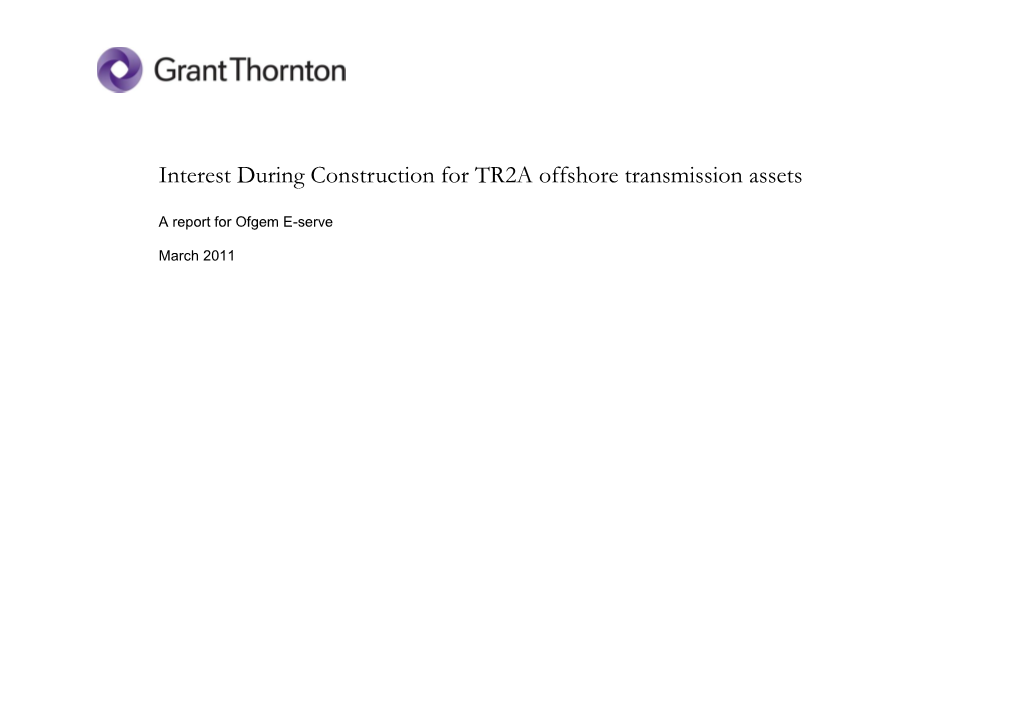 Grant Thornton: Interest During Construction for Offshore