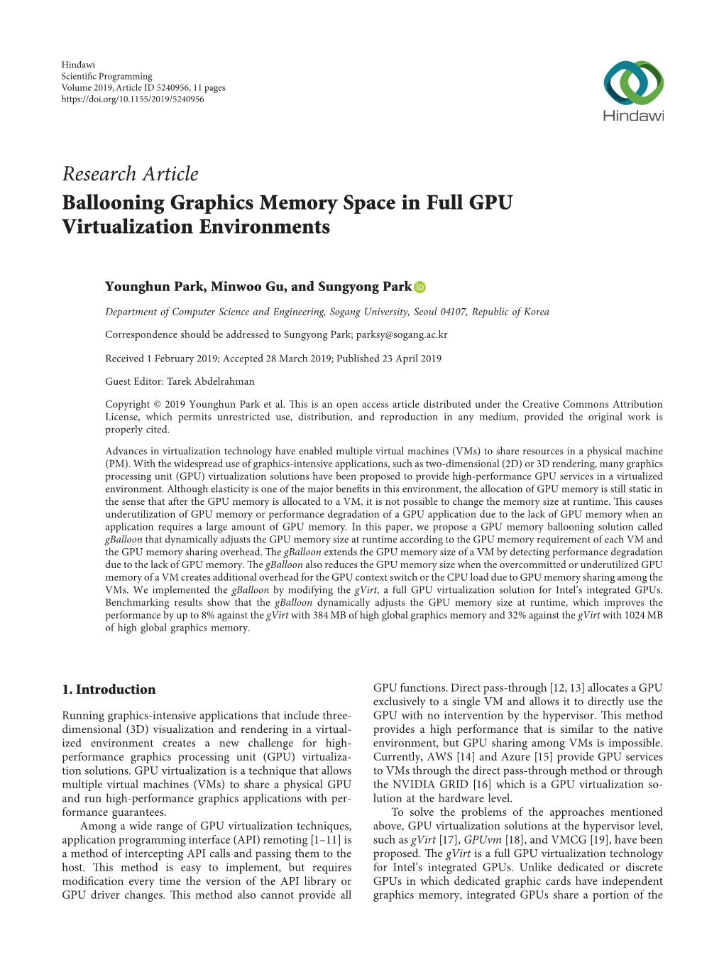 Ballooning Graphics Memory Space in Full GPU Virtualization Environments