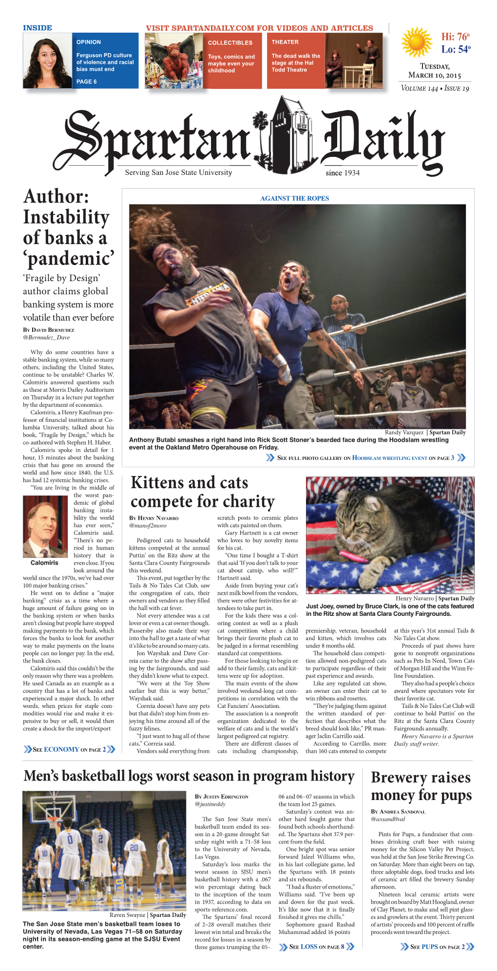 Spartan Daily, March 10, 2015