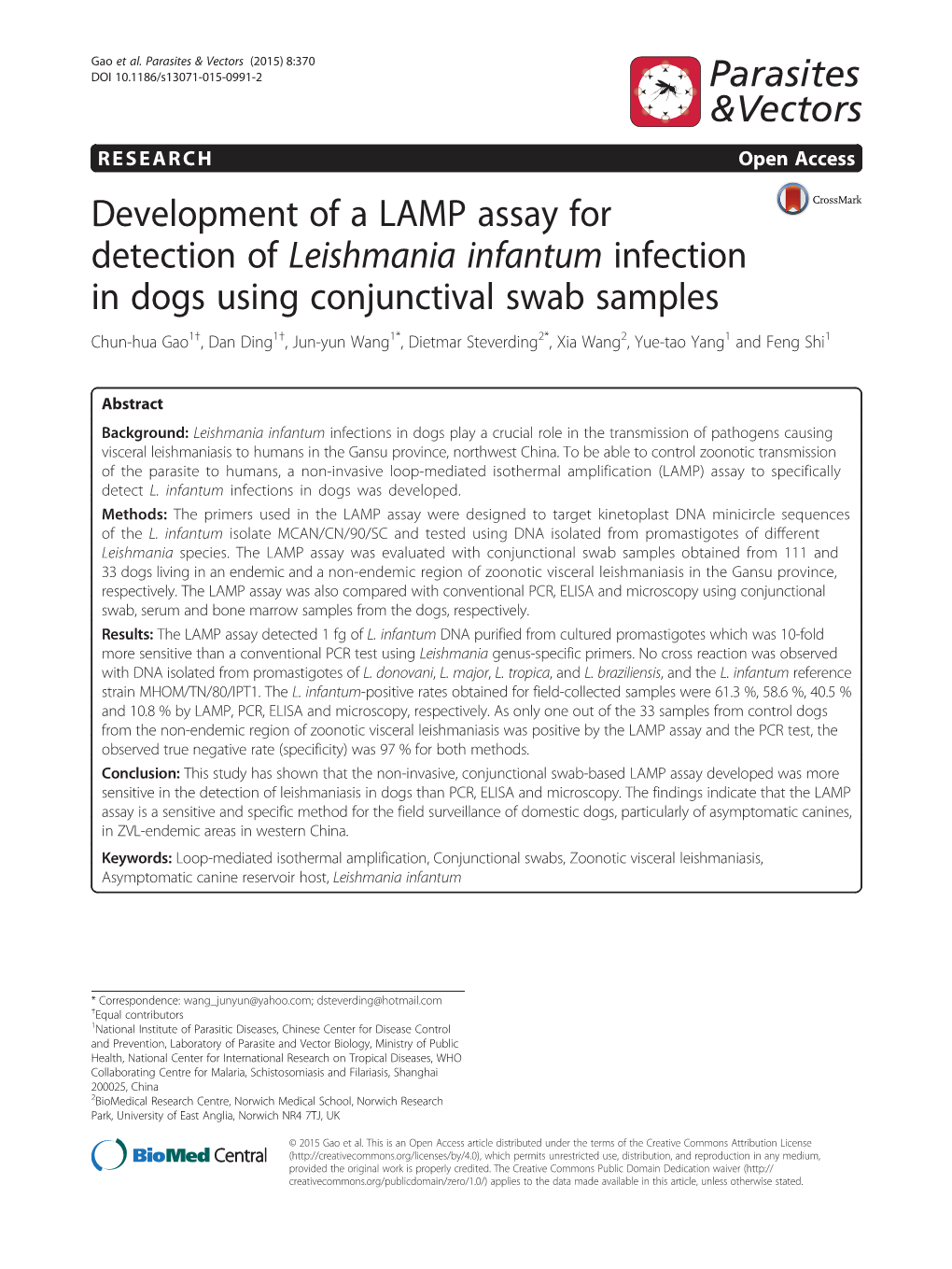 Development of a LAMP Assay for Detection Of