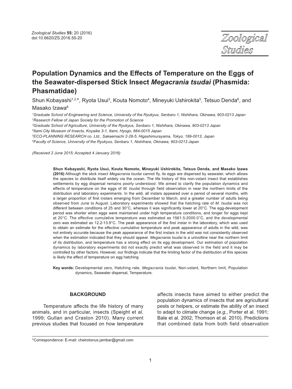 Population Dynamics and the Effects of Temperature on the Eggs of The