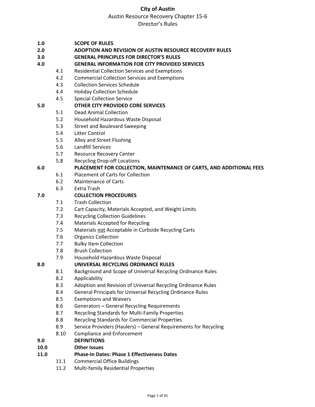 Austin Resource Recovery Chapter 15-6