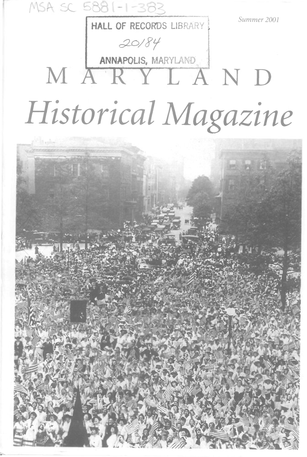 Maryland Historical Magazine, 2001, Volume 96, Issue No. 2