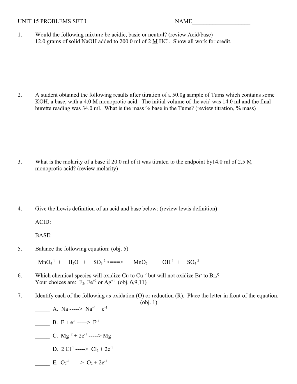 Chapter 18 Problems Set I