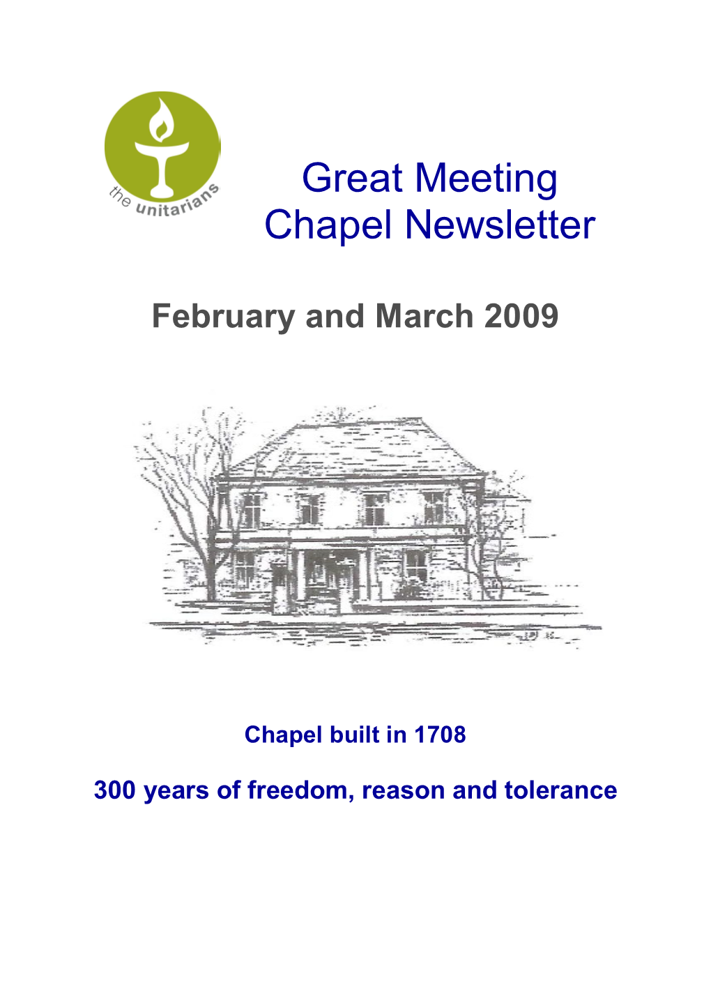 Great Meeting Chapel Newsletter