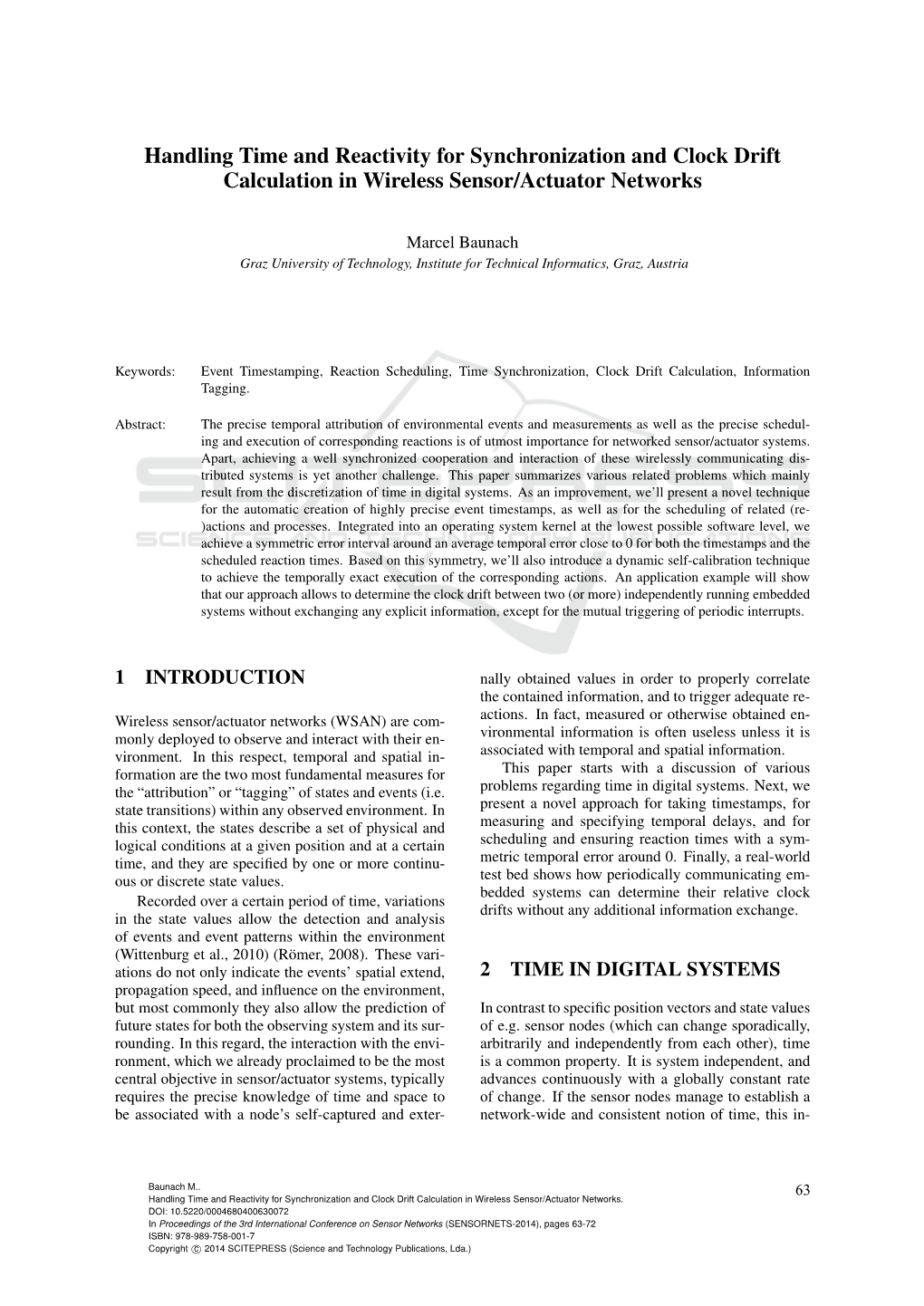 Handling Time and Reactivity for Synchronization and Clock Drift Calculation in Wireless Sensor/Actuator Networks