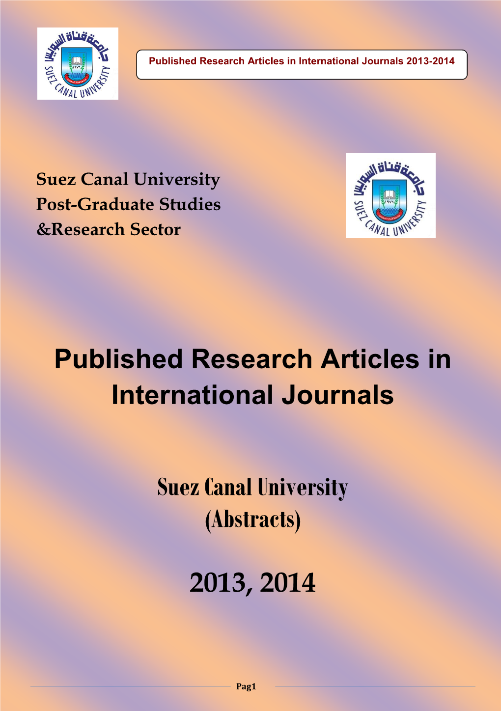 Published Research Articles in International Journals Suez Canal