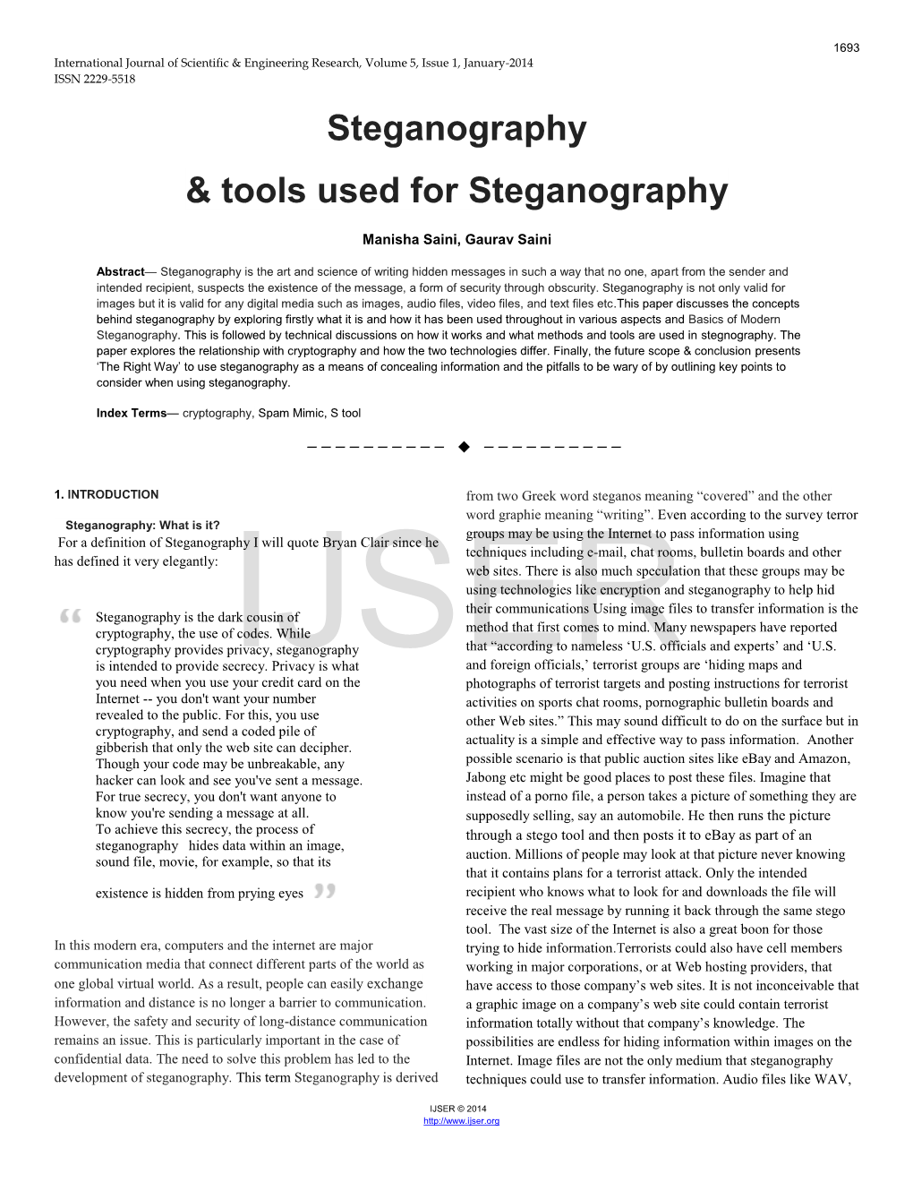 Steganography & Tools Used for Steganography