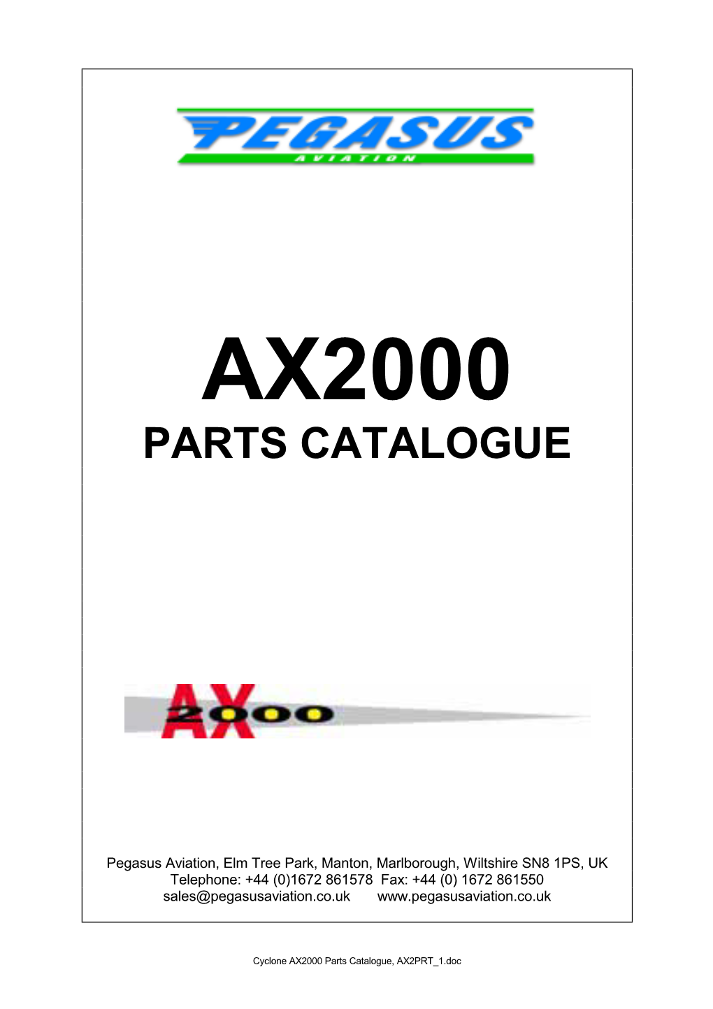 AX2000 Parts List