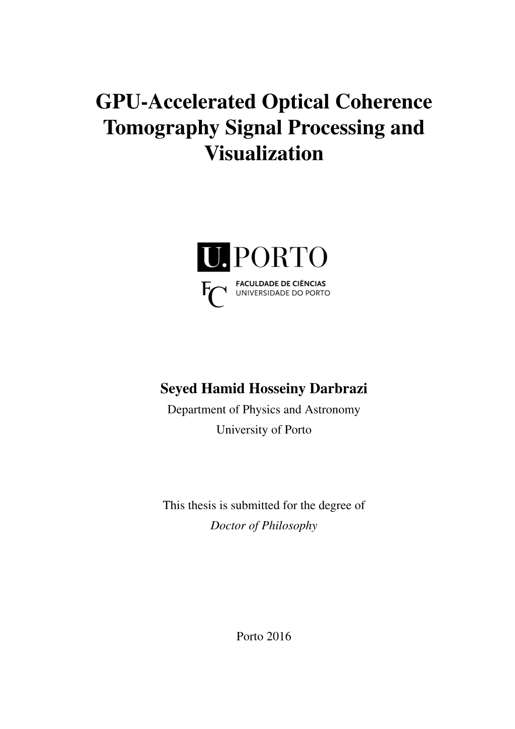 GPU-Accelerated Optical Coherence Tomography Signal Processing and Visualization