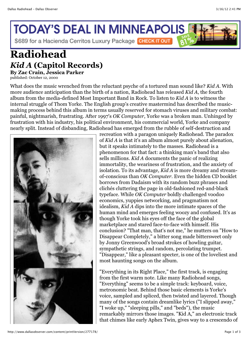 Dallas Radiohead - Dallas Observer 3/16/12 2:41 PM