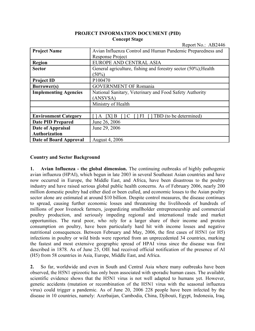 Project Information Document (Pid) s50