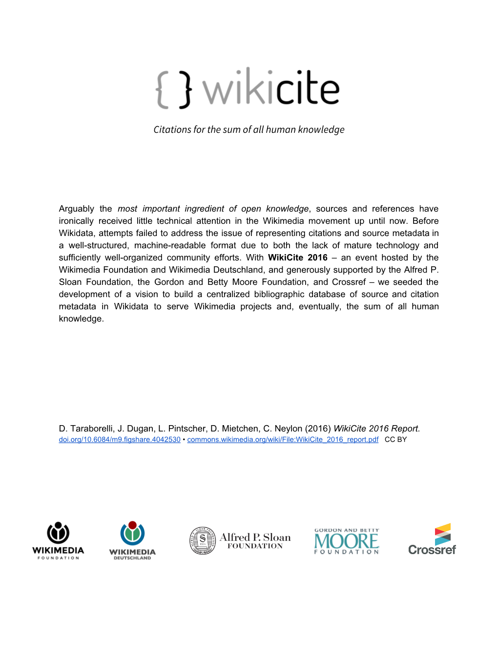 Wikicite 2016 Report