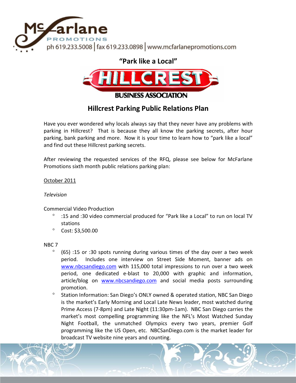 Hillcrest Parking Public Relations Plan