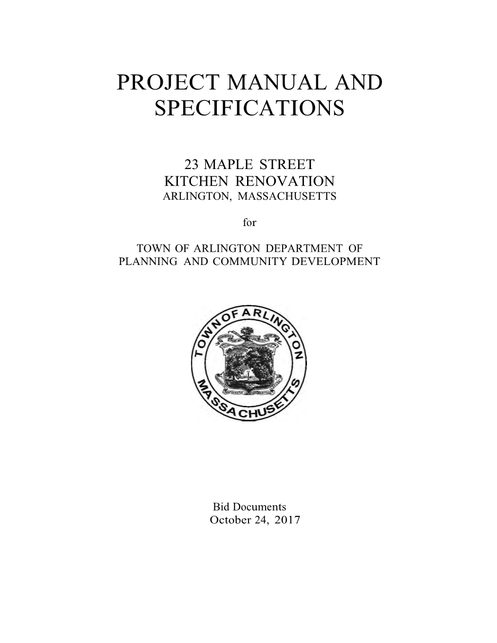 Project Manual and Specifications