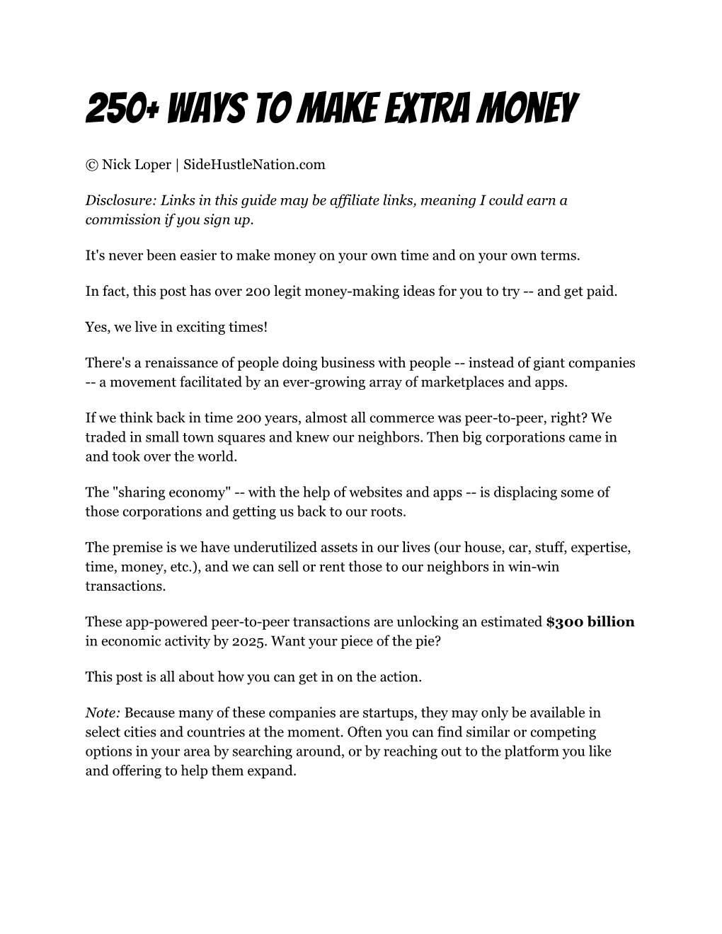 250+ Ways to Make Extra Money