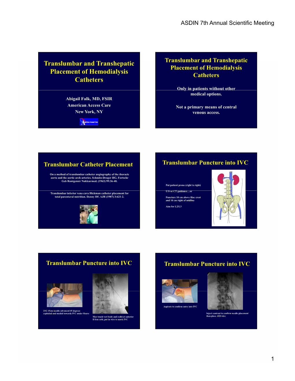 Translumbar and Transhepatic Placement of Hemodialysis Catheters