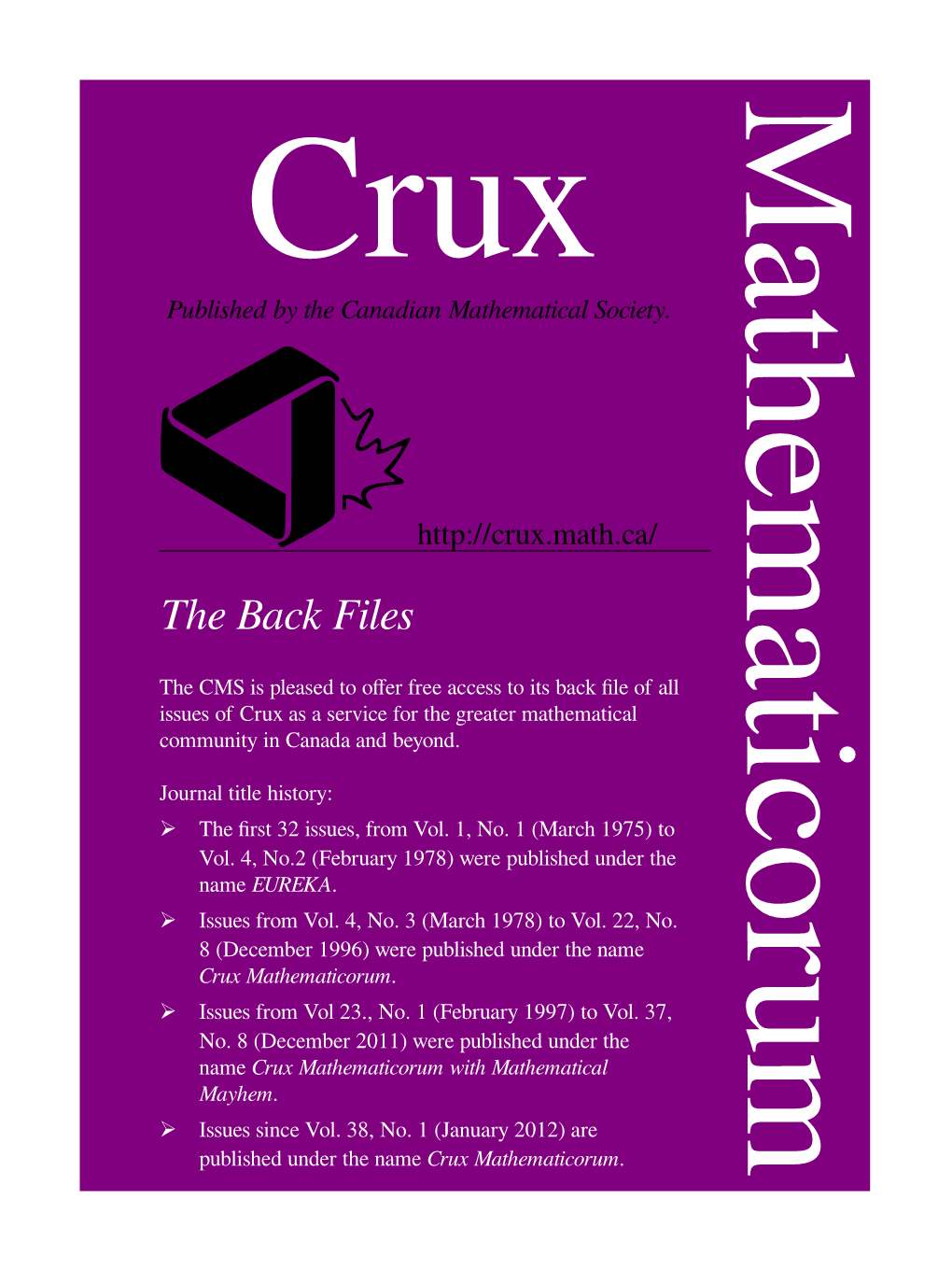 Crux T Published by the Canadian Mathematical Society