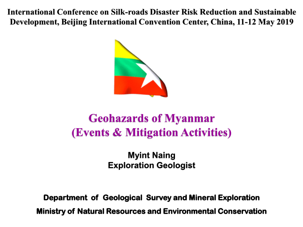 Geohazards of Myanmar (Events & Mitigation Activities)