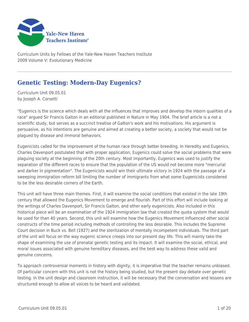 Genetic Testing: Modern-Day Eugenics?