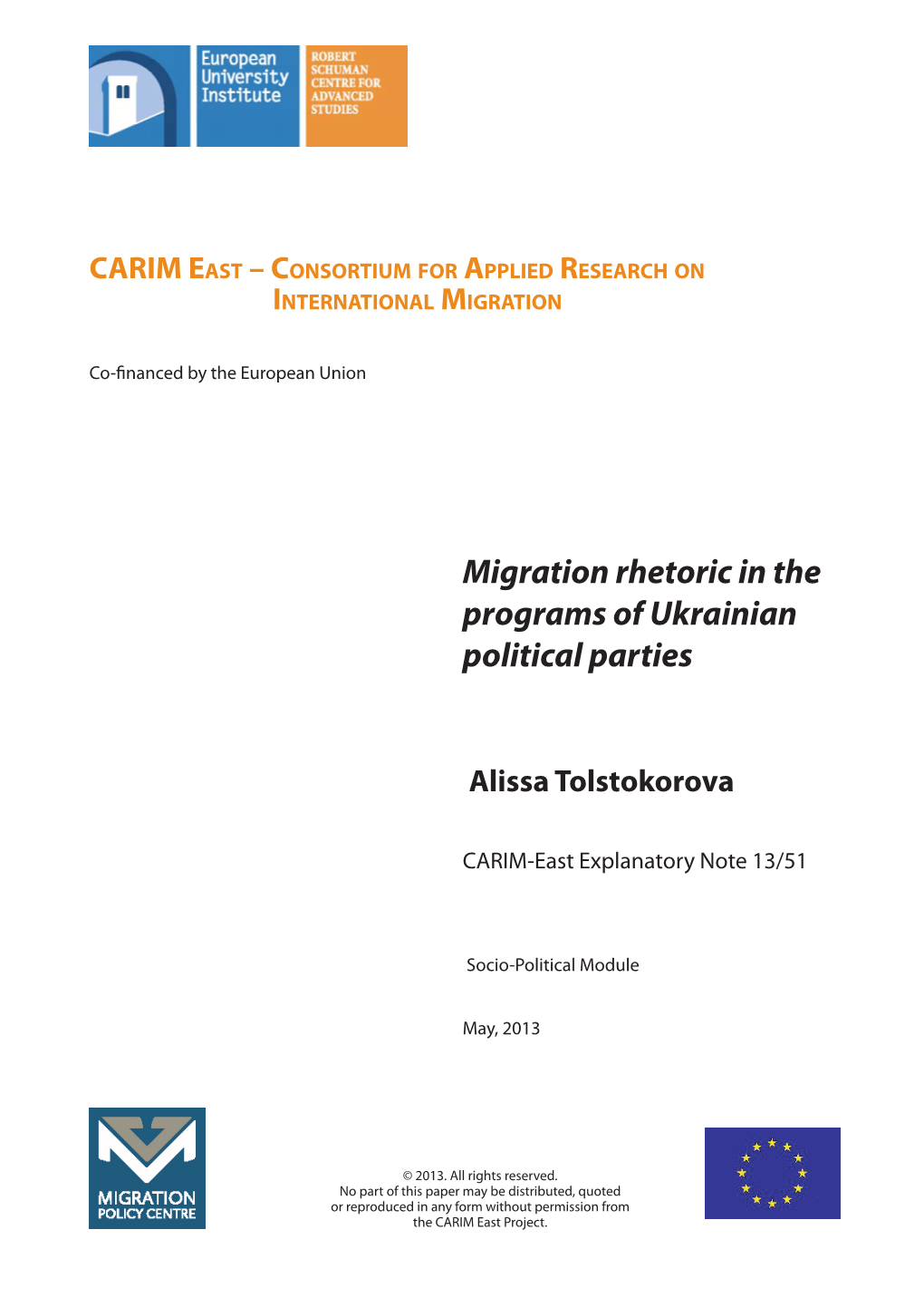 Migration Rhetoric in the Programs of Ukrainian Political Parties